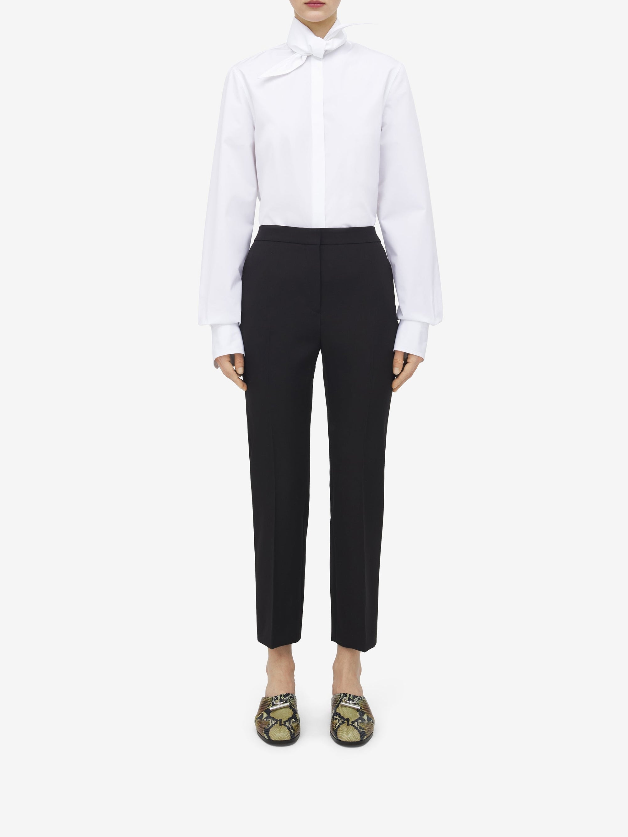 Pantalon slim en laine - Dark Brown