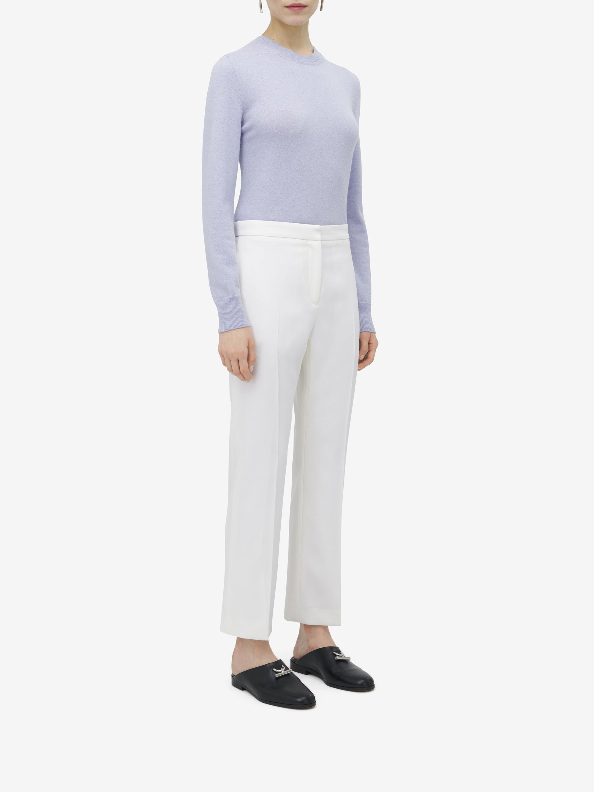 Pantalon slim en laine - Ivory