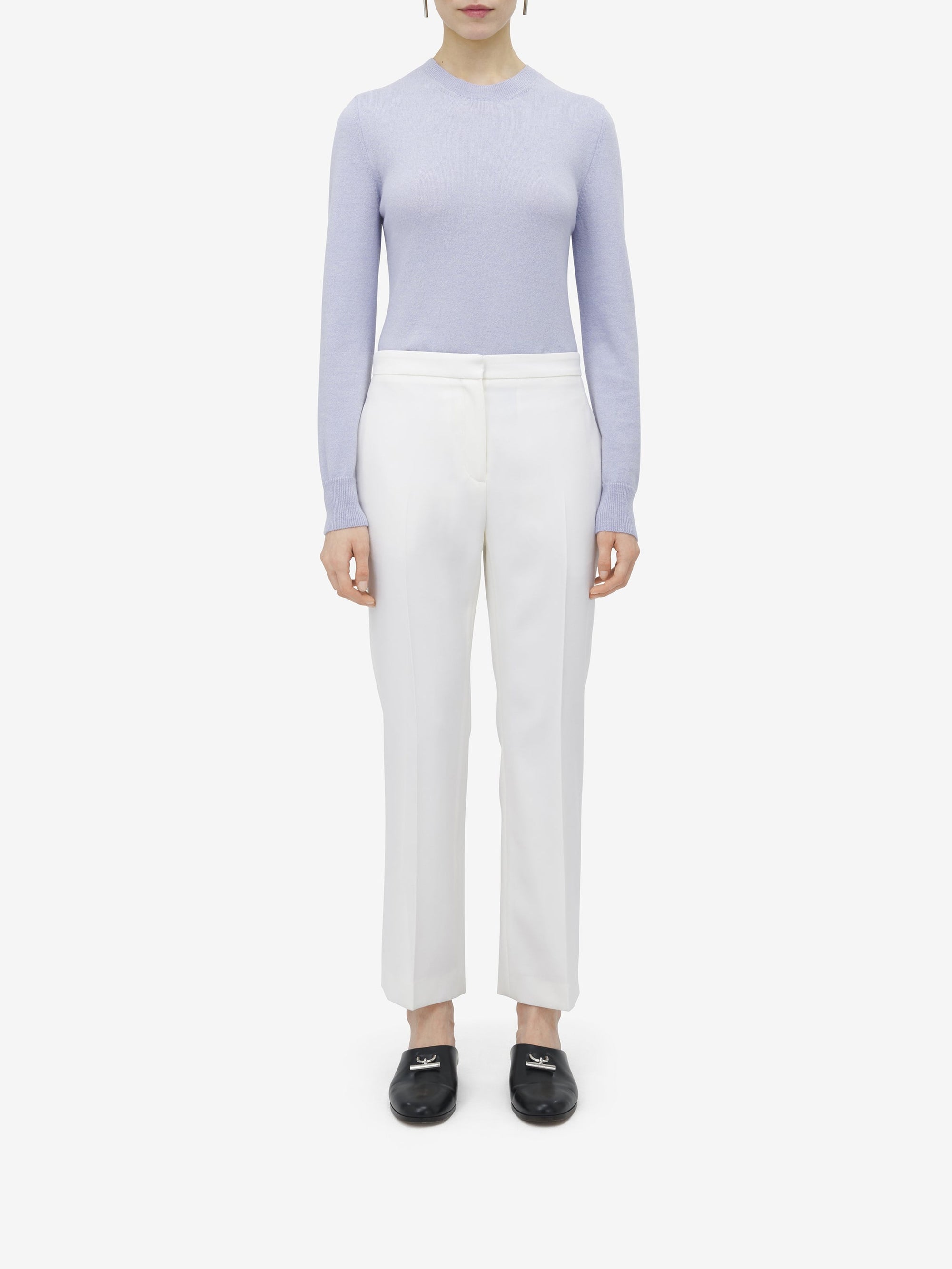 Pantalon slim en laine - Ivory