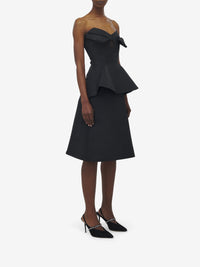 Jupe midi en soie mélangée - Black
