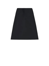 Jupe midi en soie mélangée - Black