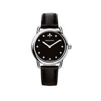 Equus steel watch set with diamonds 30 mm - Black
