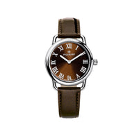 Montre Equus en acier chiffres romains 30 mm - Marron