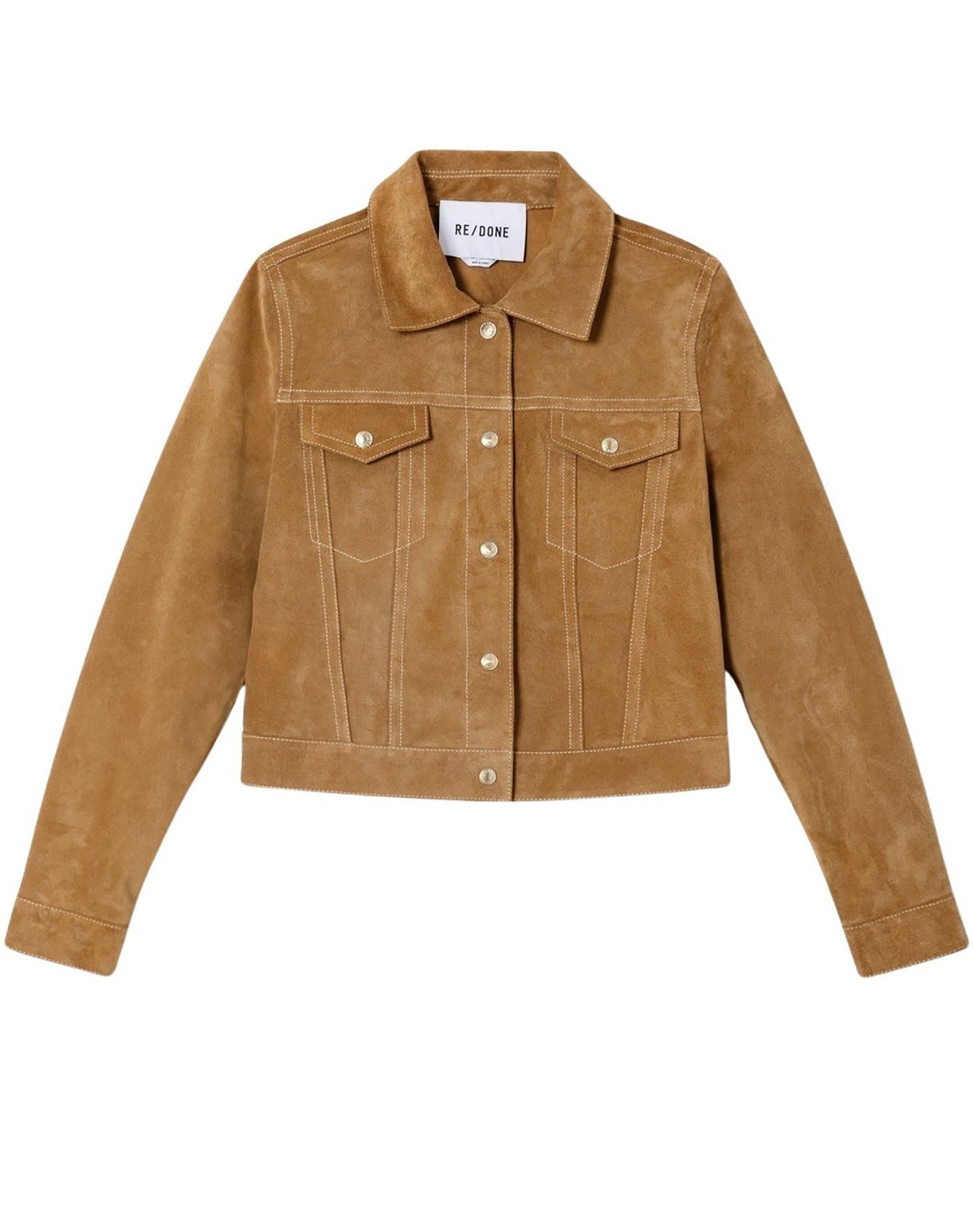 Baby Trucker leather jacket - Tobacco