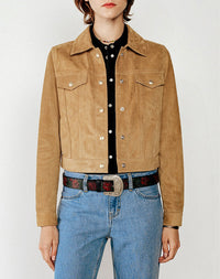 Baby Trucker leather jacket - Tobacco