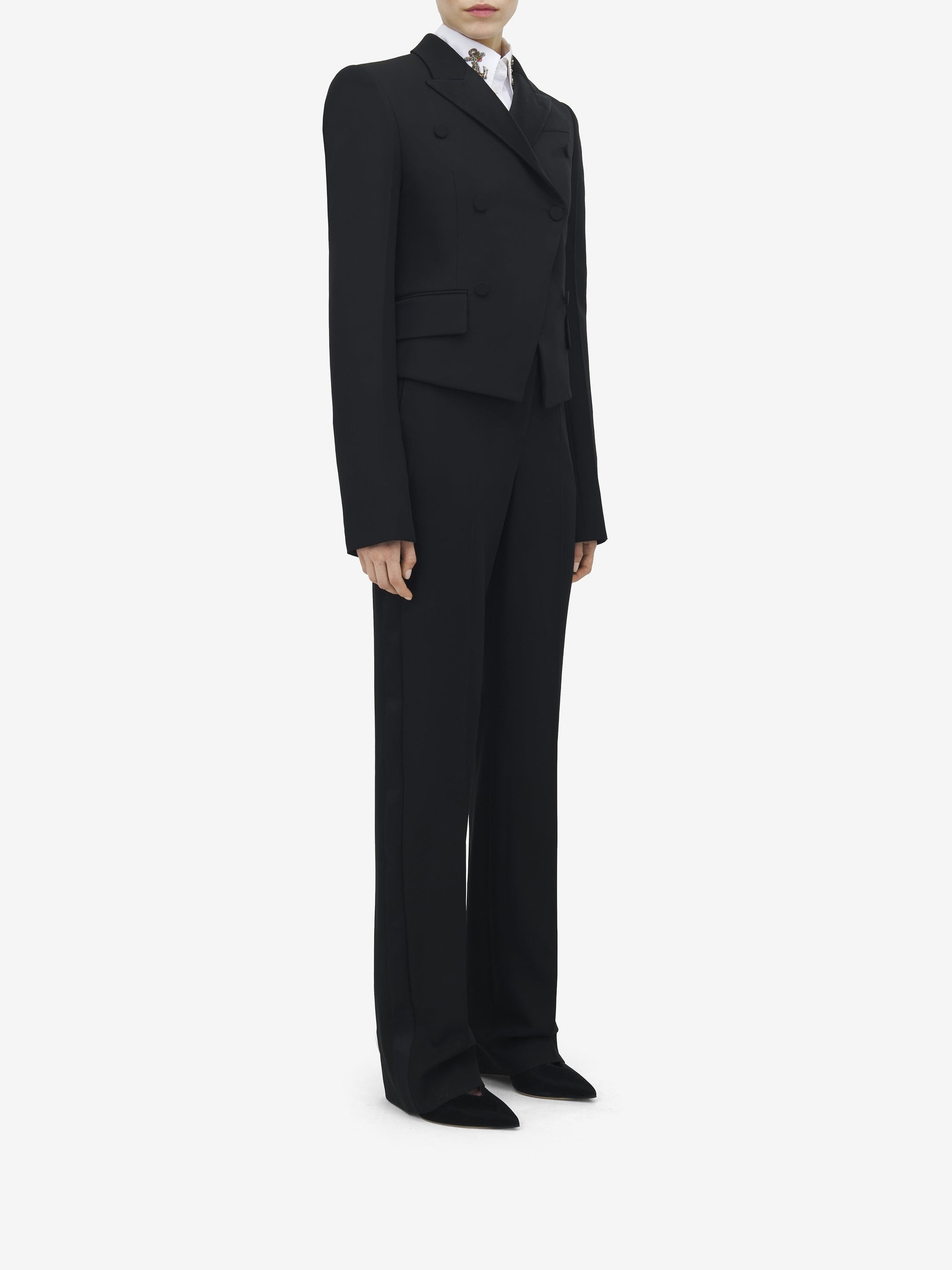 Blazer à double boutonnage en laine - Black