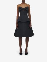 Top bustier en soie mélangée - Black