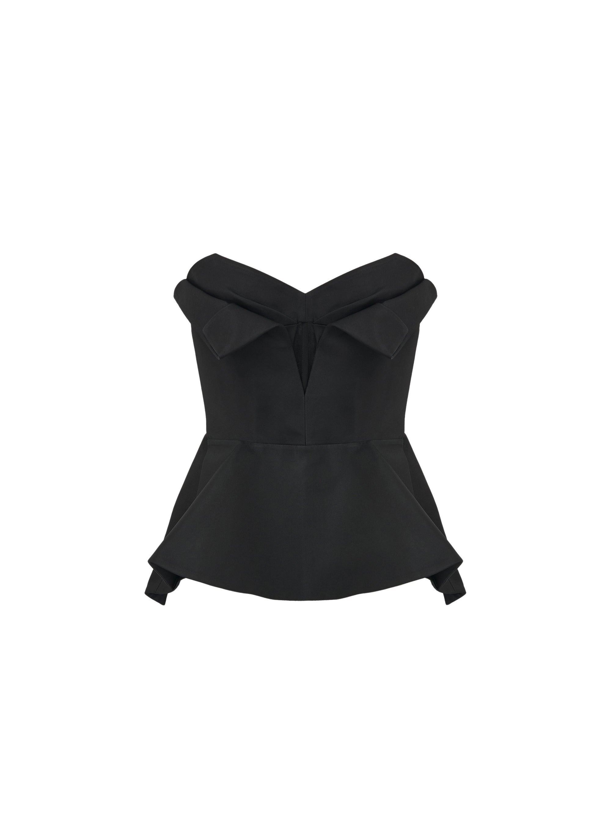 Top bustier en soie mélangée - Black