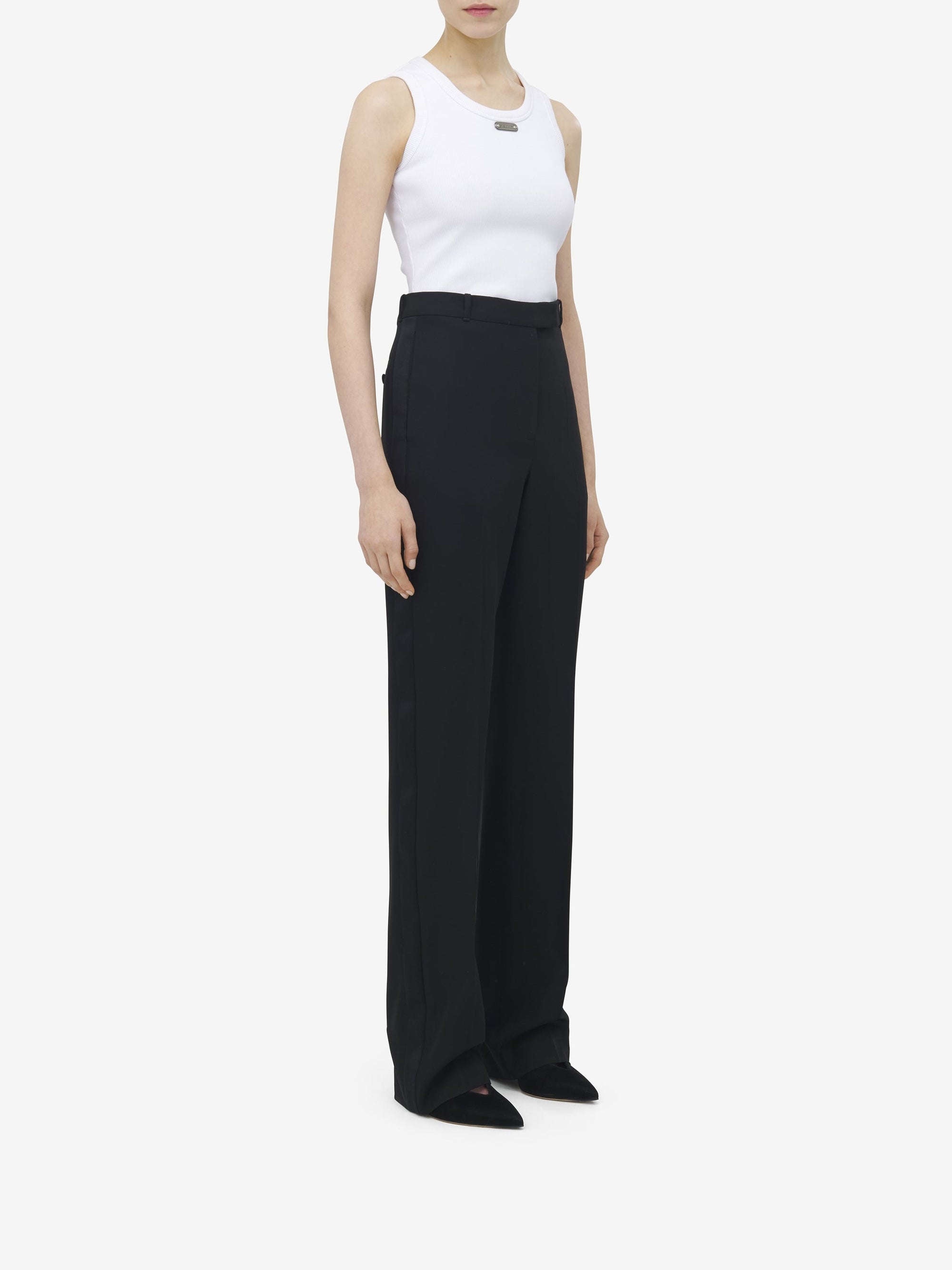 Pantalon avec poches en laine - Black