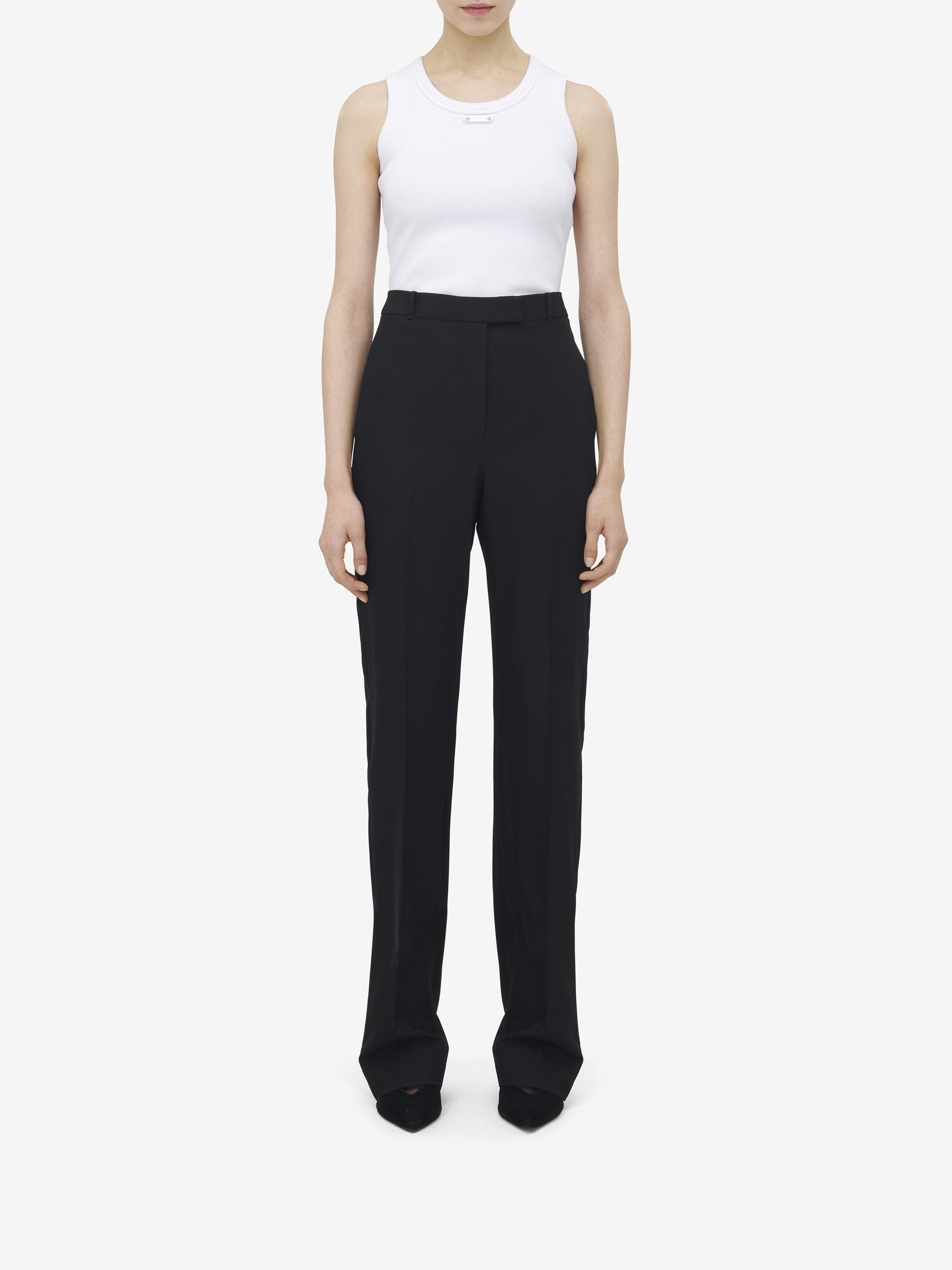 Pantalon avec poches en laine - Black