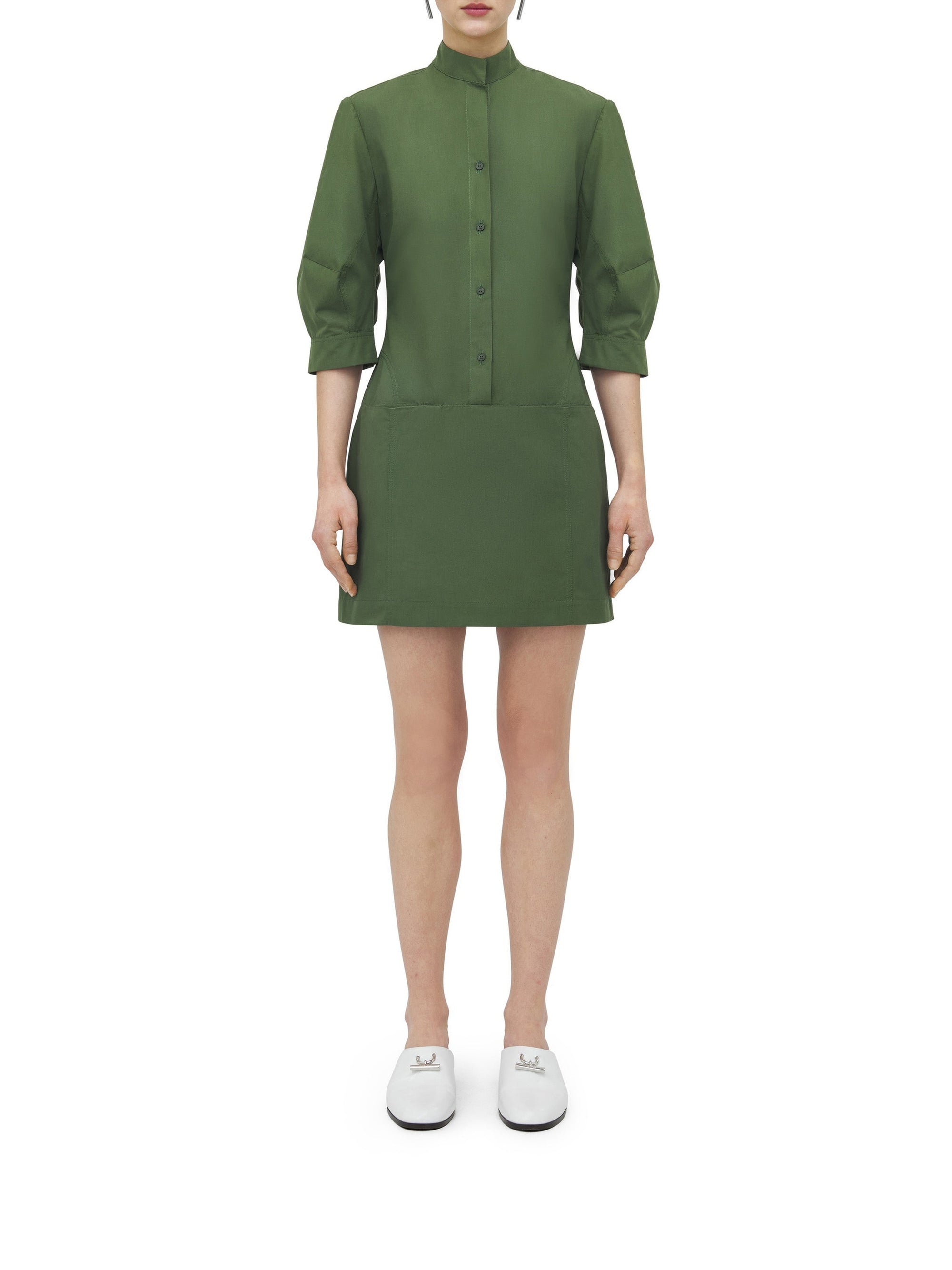 Robe courte boutonnée - Khaki