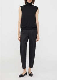 Pull à col roulé sans manches en laine - Black