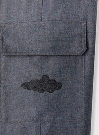 DENIM BLU EMBROIDERED CARGO PANTS