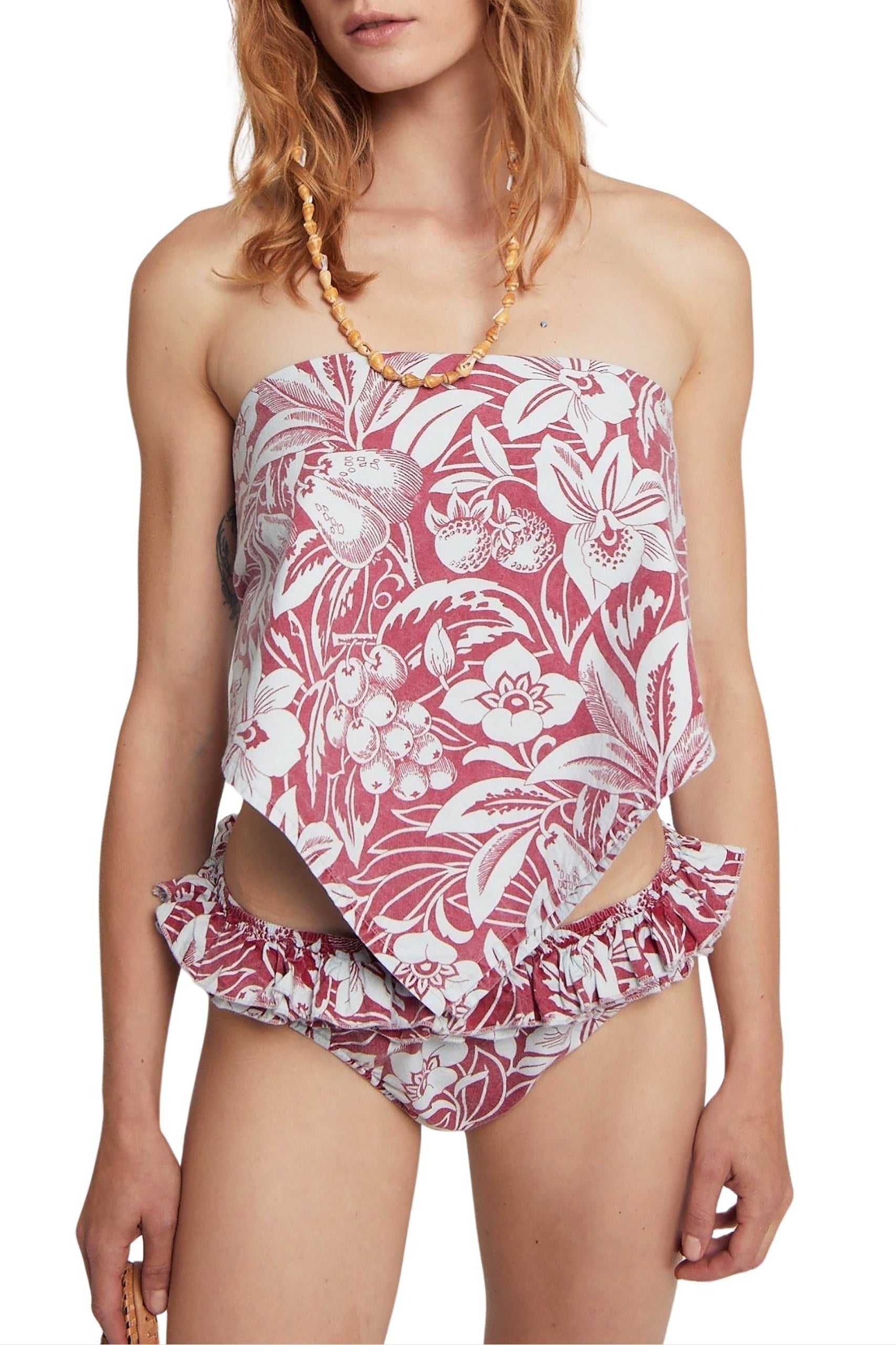 Bas de bikini Frilly  - Pink