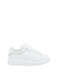 Sneakers avec logo en cuir - White Silver