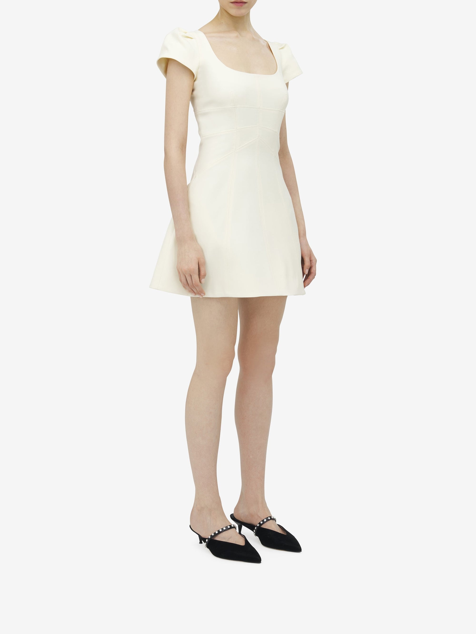 Robe courte en laine - Light Ivory