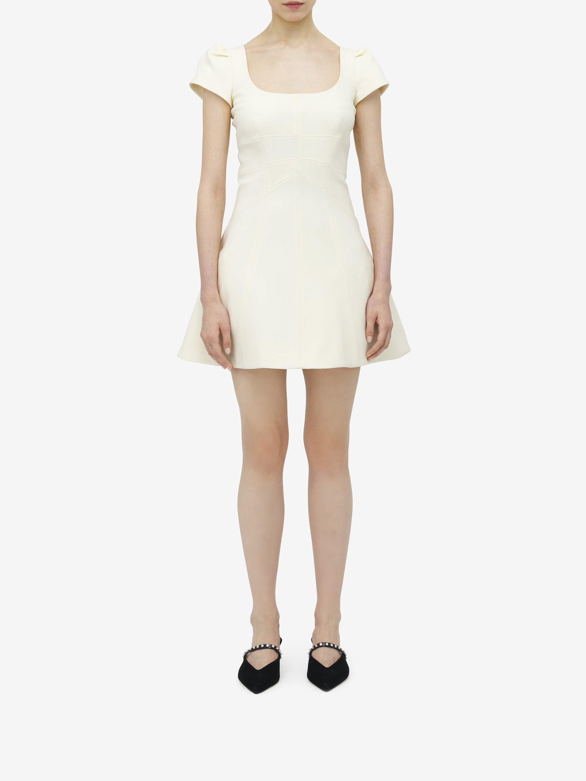 Robe courte en laine - Light Ivory