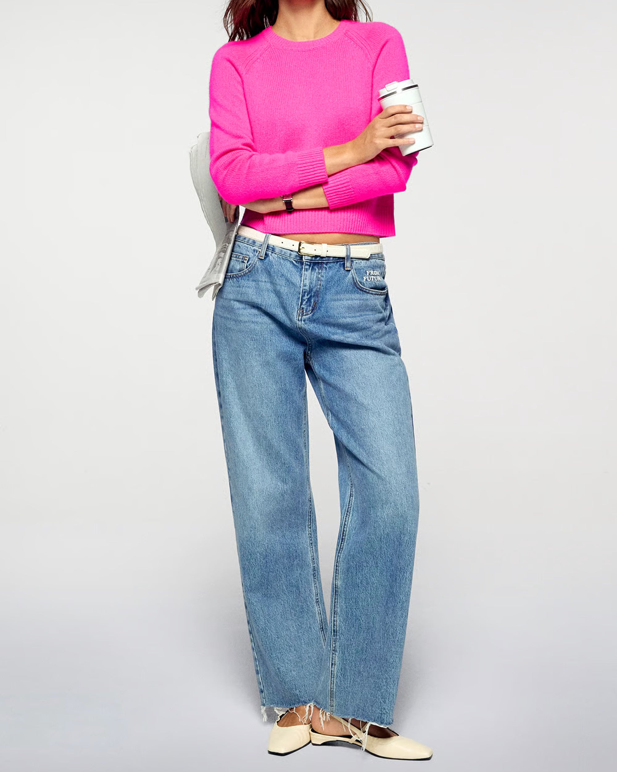 Pull à col rond en cachemire - Utopic Pink