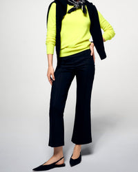 Pull à col rond en cachemire - Jaune Fluo