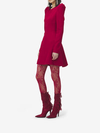 Robe courte à manches longues - Crimson