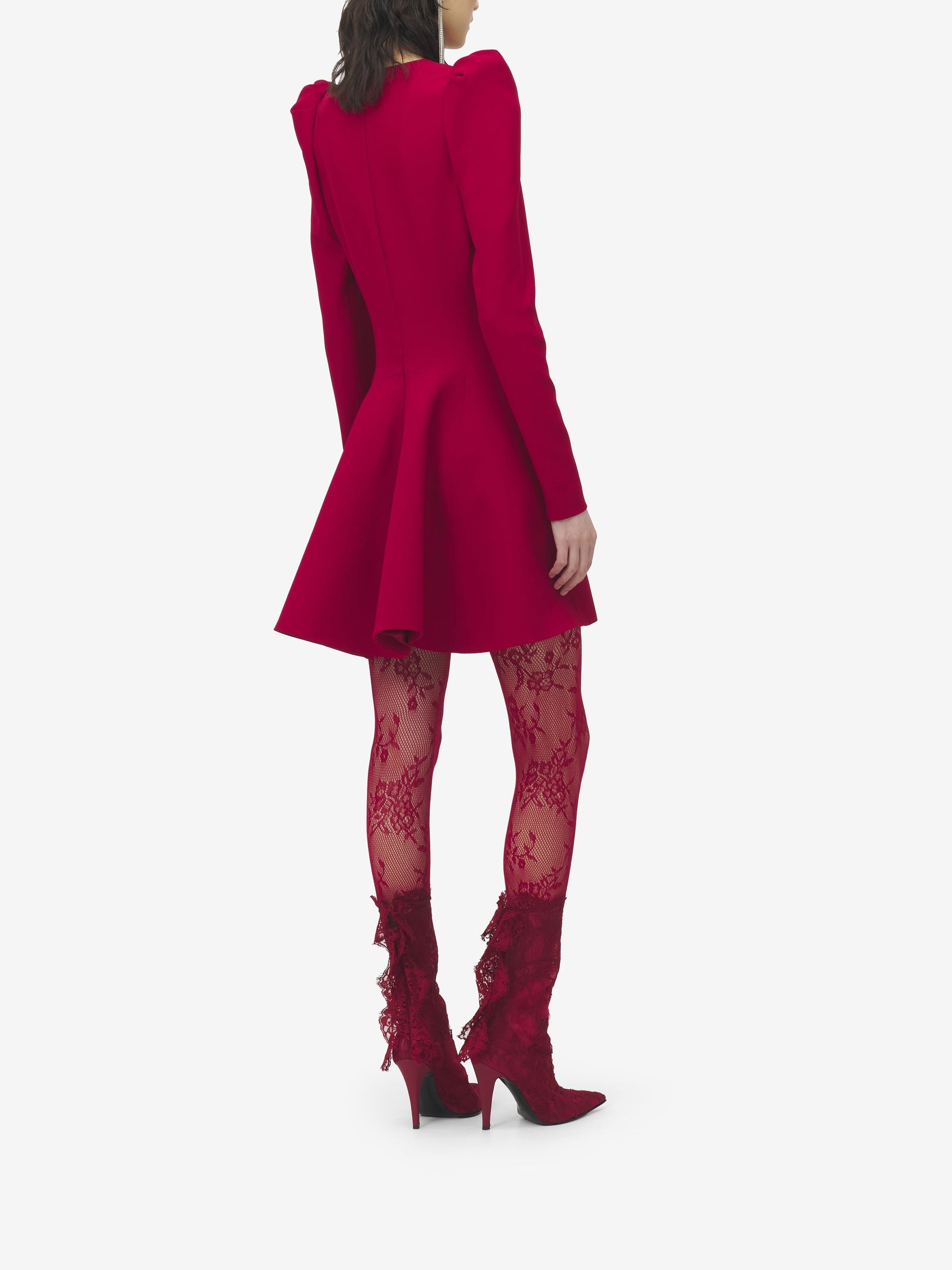 Robe courte à manches longues - Crimson