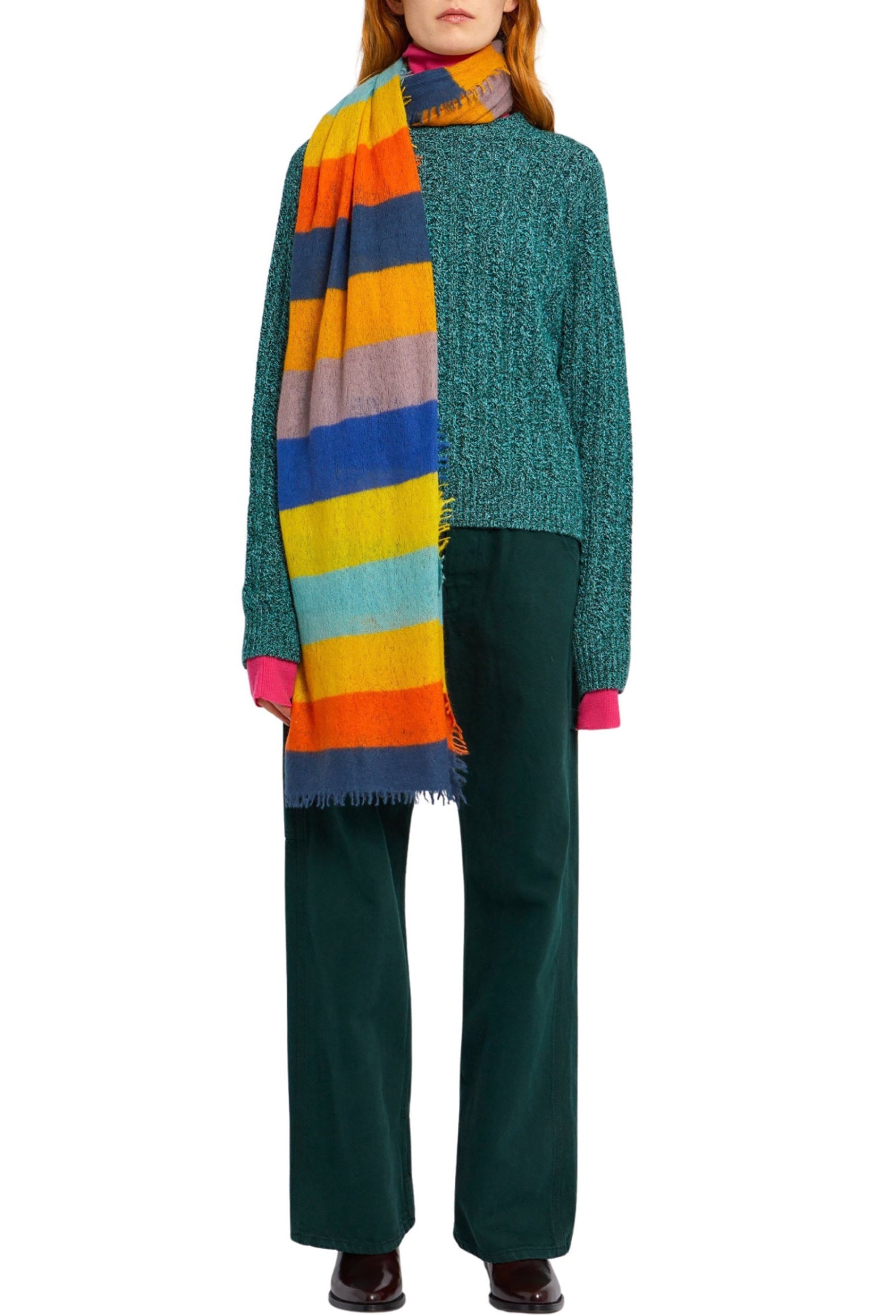 Pull Epinard à manches longues en laine - Blue