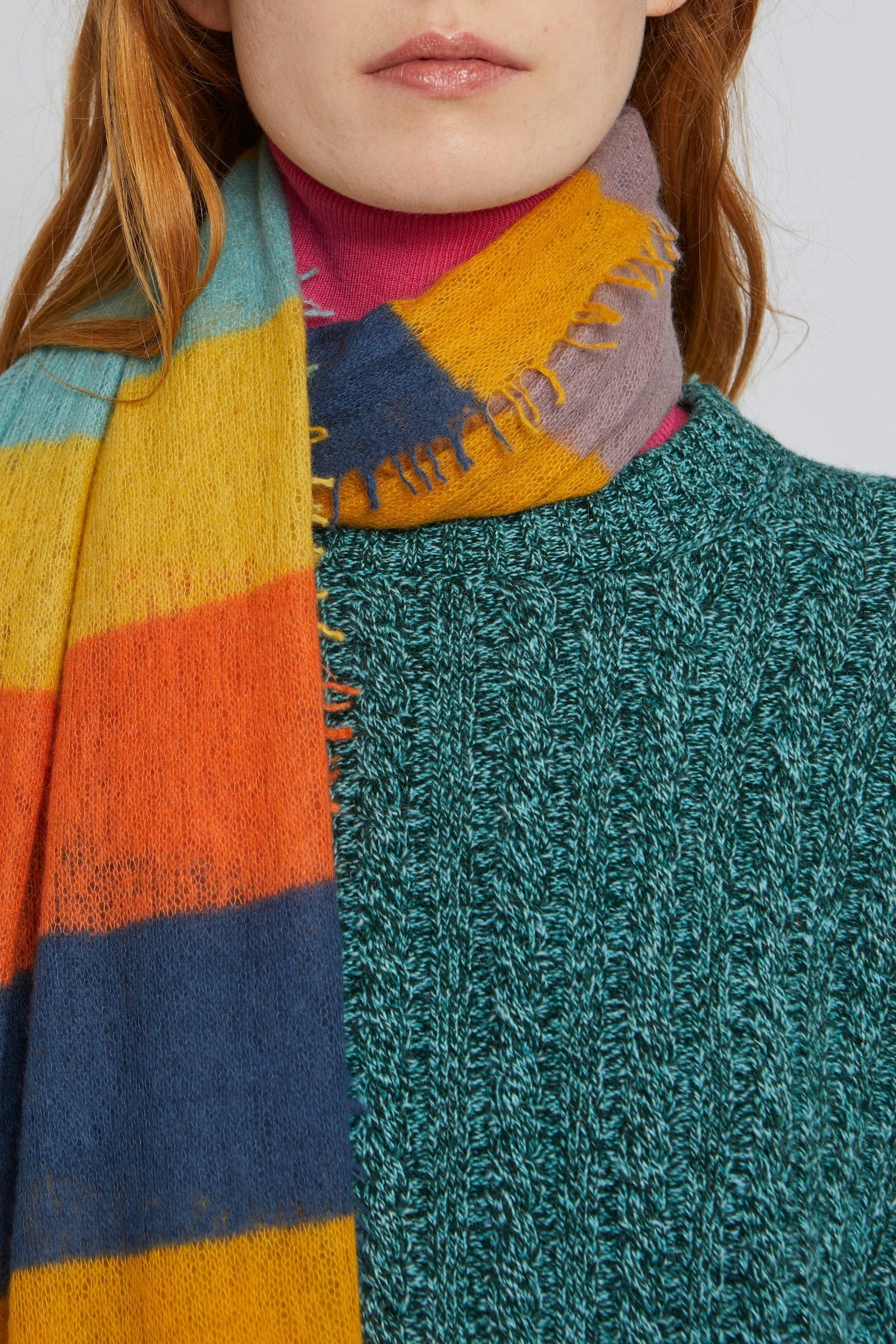Pull Epinard à manches longues en laine - Blue