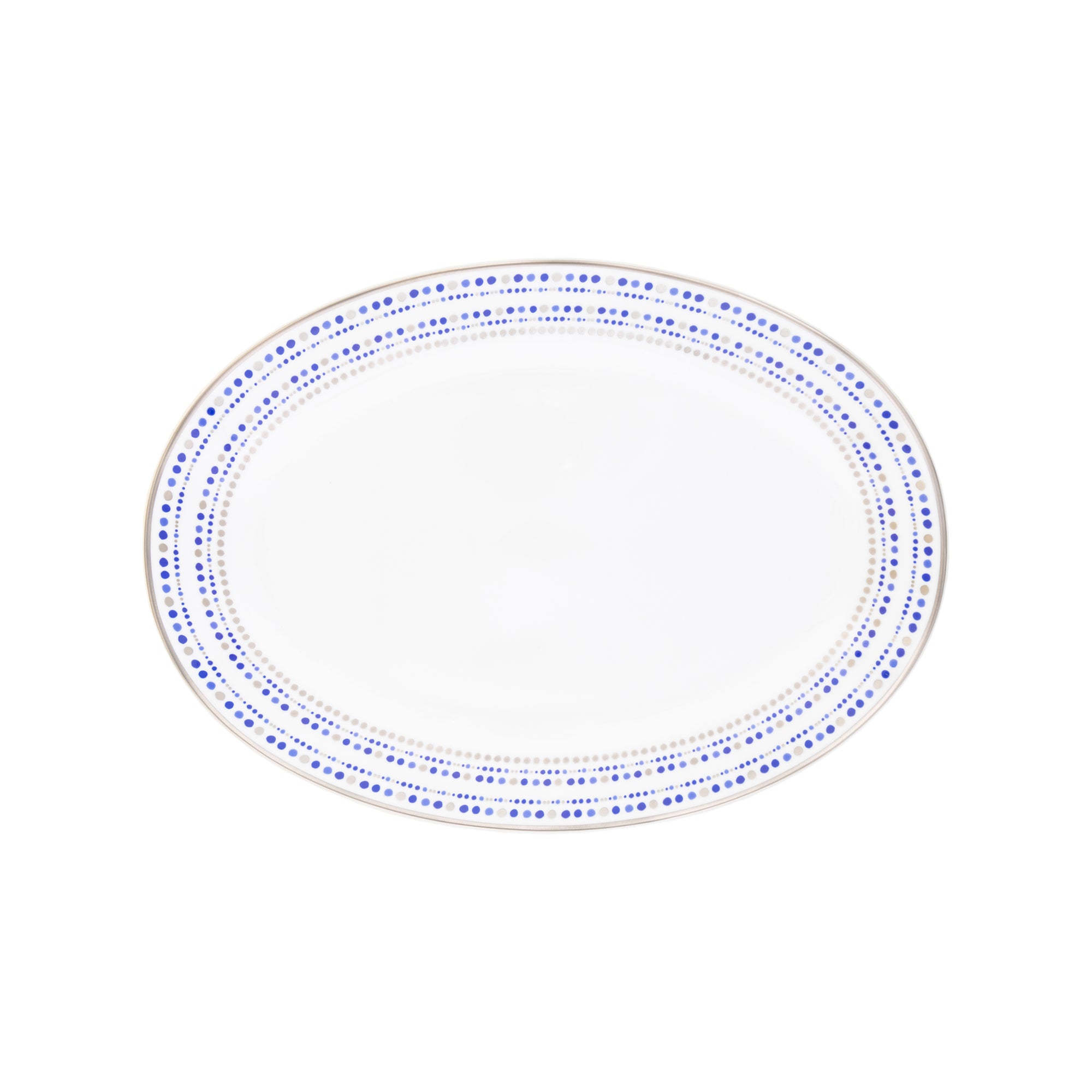 Plat ovale Villa Toscana en porcelaine - Indigo