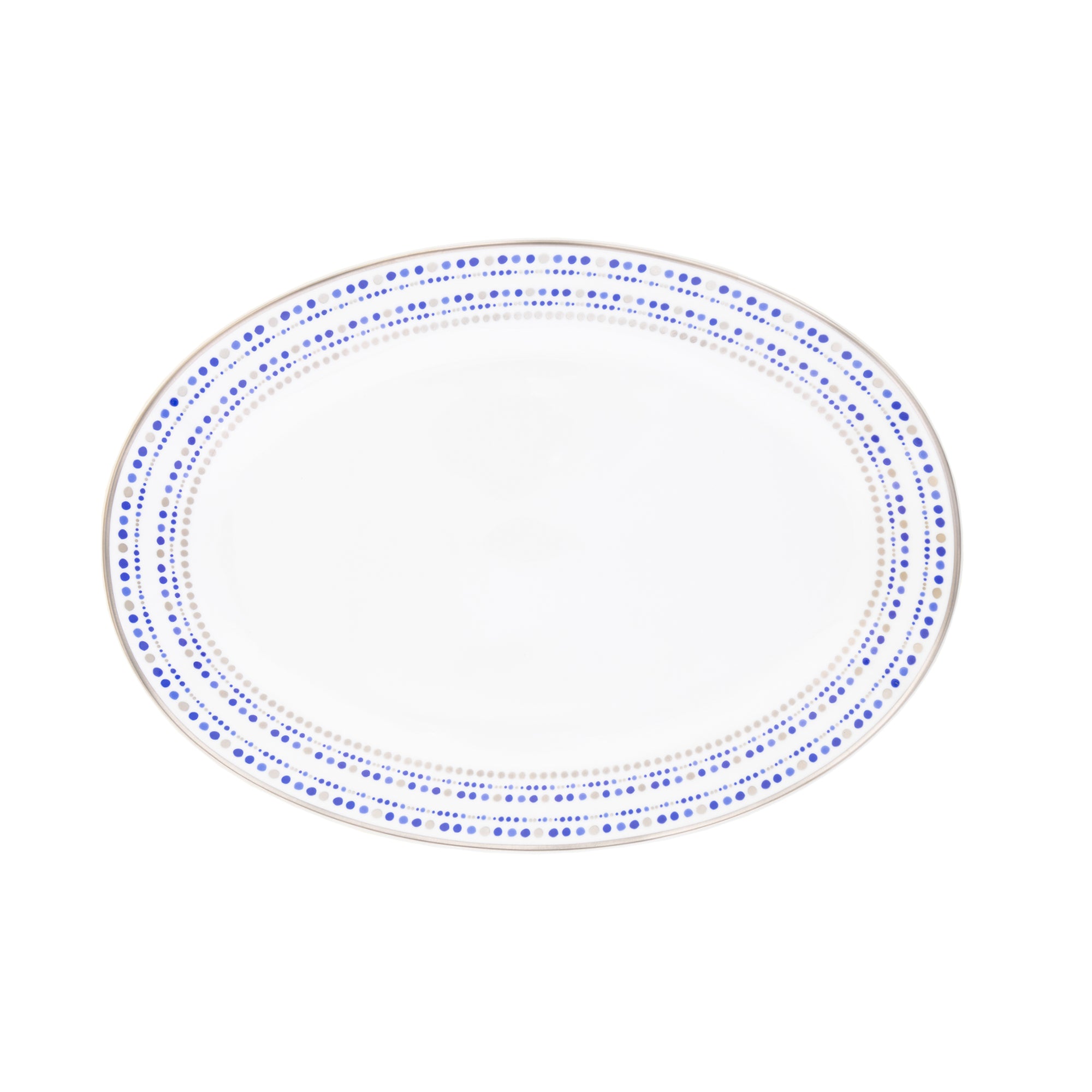 Plat ovale Villa Toscana en porcelaine - Indigo