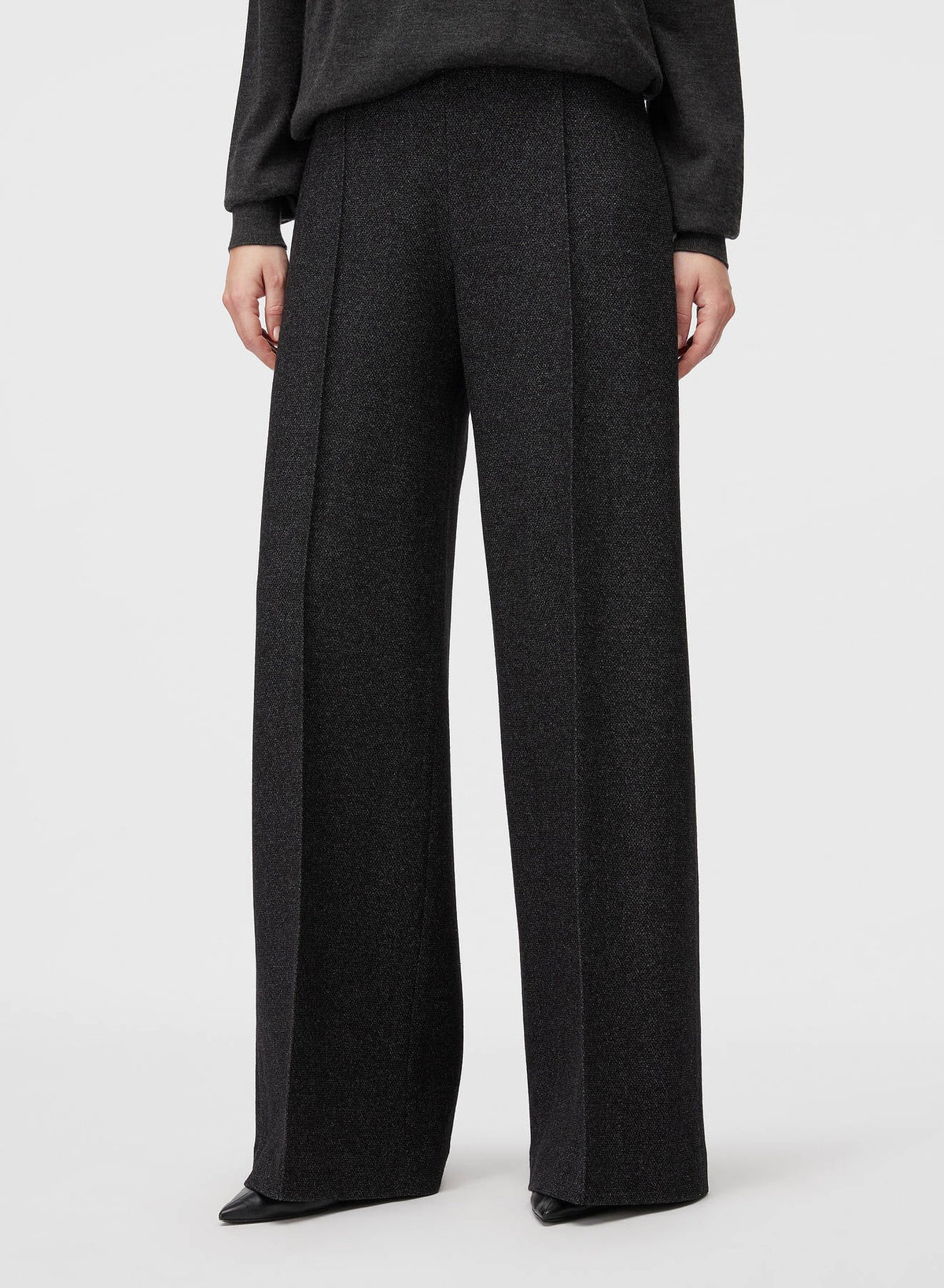 BLACK HEAVY JERSEY RELAXED PANTS