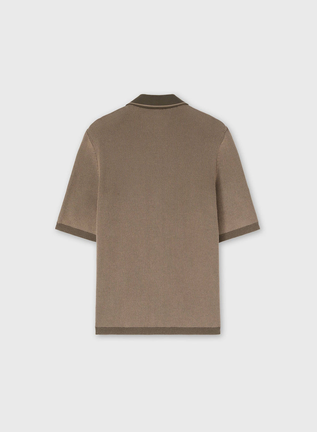 SAND AND OLIVE GREEN VANIS? KNIT SHORT SLEEVES SHIRT