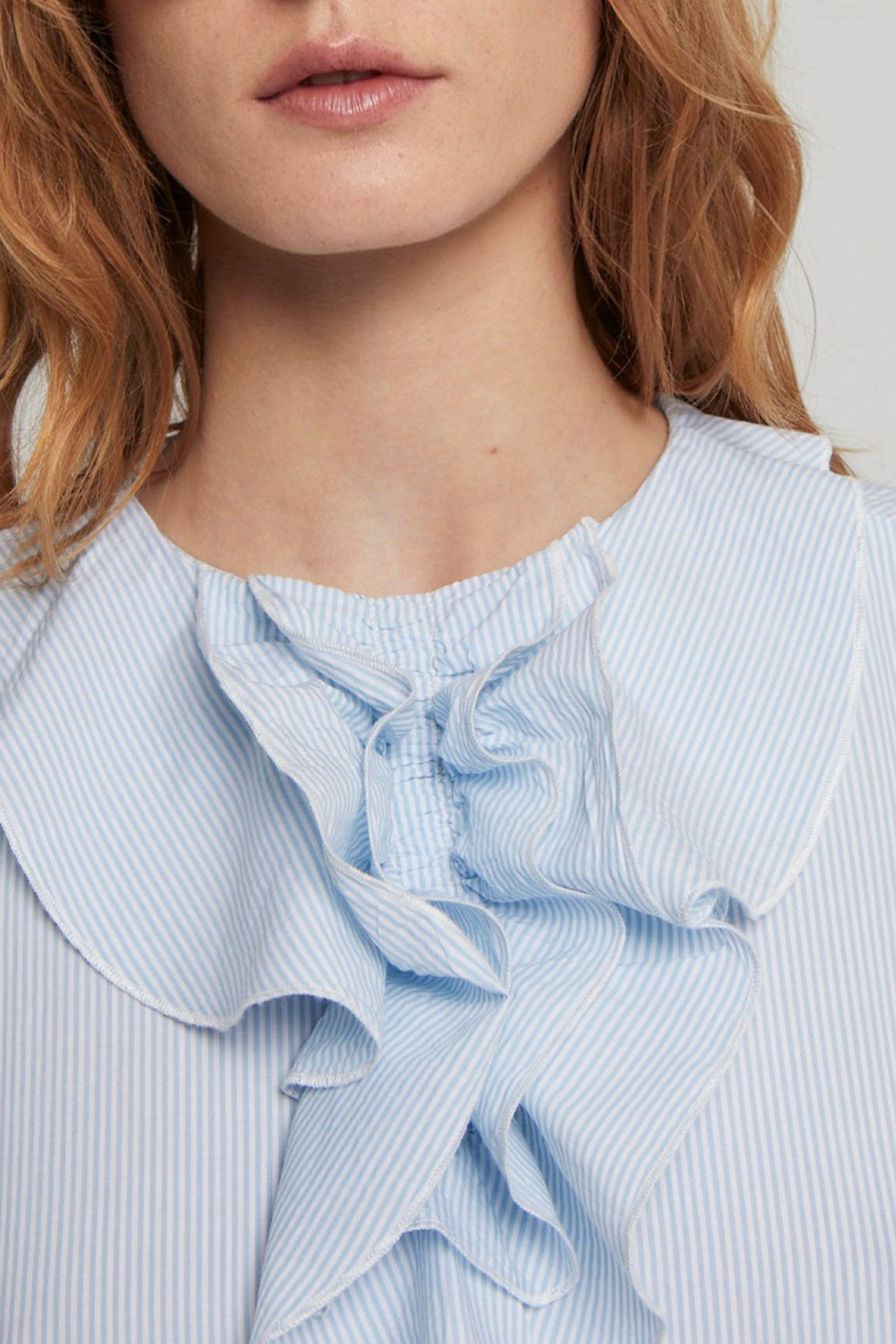 Robe Christo à col jabot - Blue