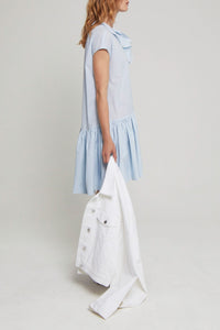 Robe Christo à col jabot - Blue
