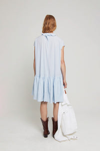 Robe Christo à col jabot - Blue