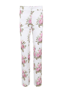 Pantalon tailleur imprimé bouquets - Light Beige Bouquet