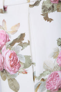 Pantalon tailleur imprimé bouquets - Light Beige Bouquet