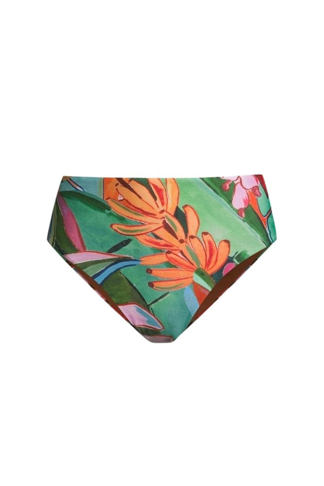 Bas de bikini taille haute Banana Foliage - Multicolore
