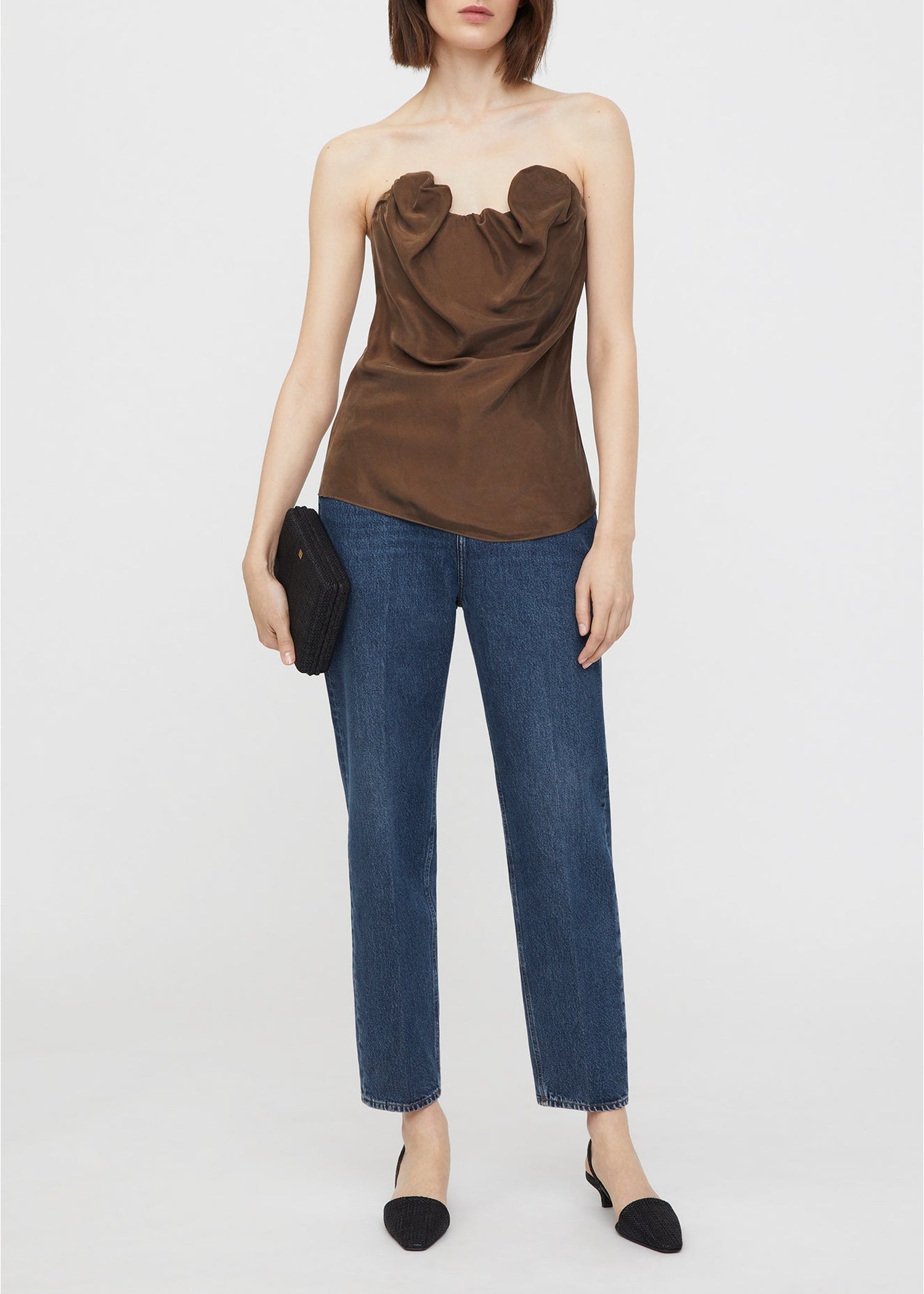 Bustier Moulage en soie - Saddle Brown