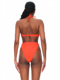 Gada Ruched Bikini Top - Lava