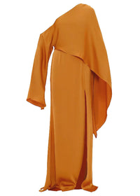 Leena asymmetrical satin maxi dress - Gold