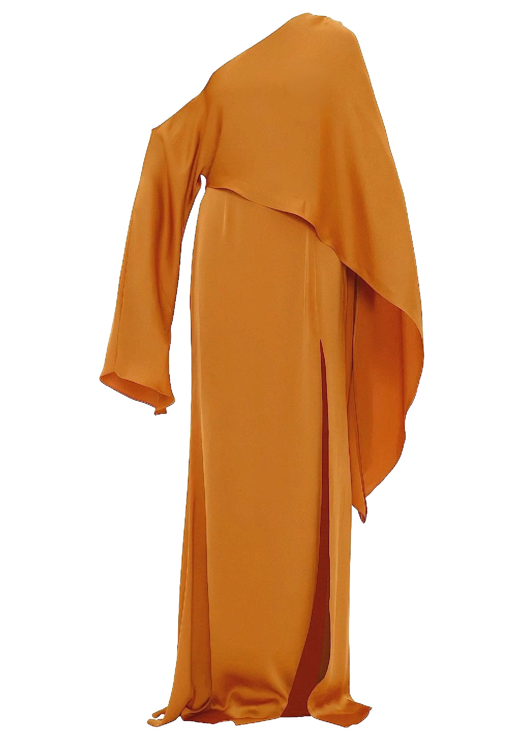 Leena asymmetrical satin maxi dress - Gold