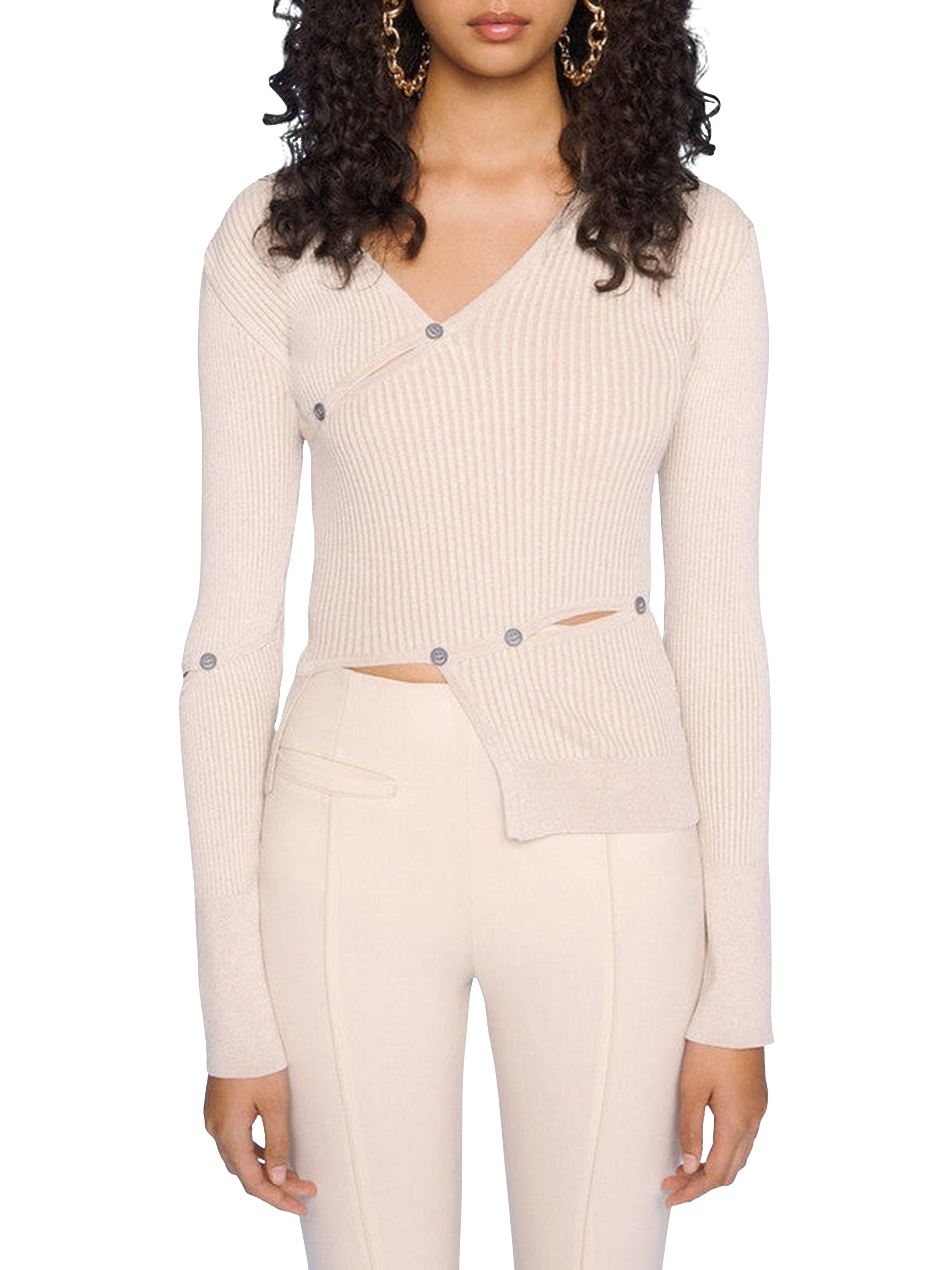 LIGHT BEIGE LE CARDIGAN TORDU