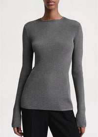 Pull côtelé en maille - Gun Metal