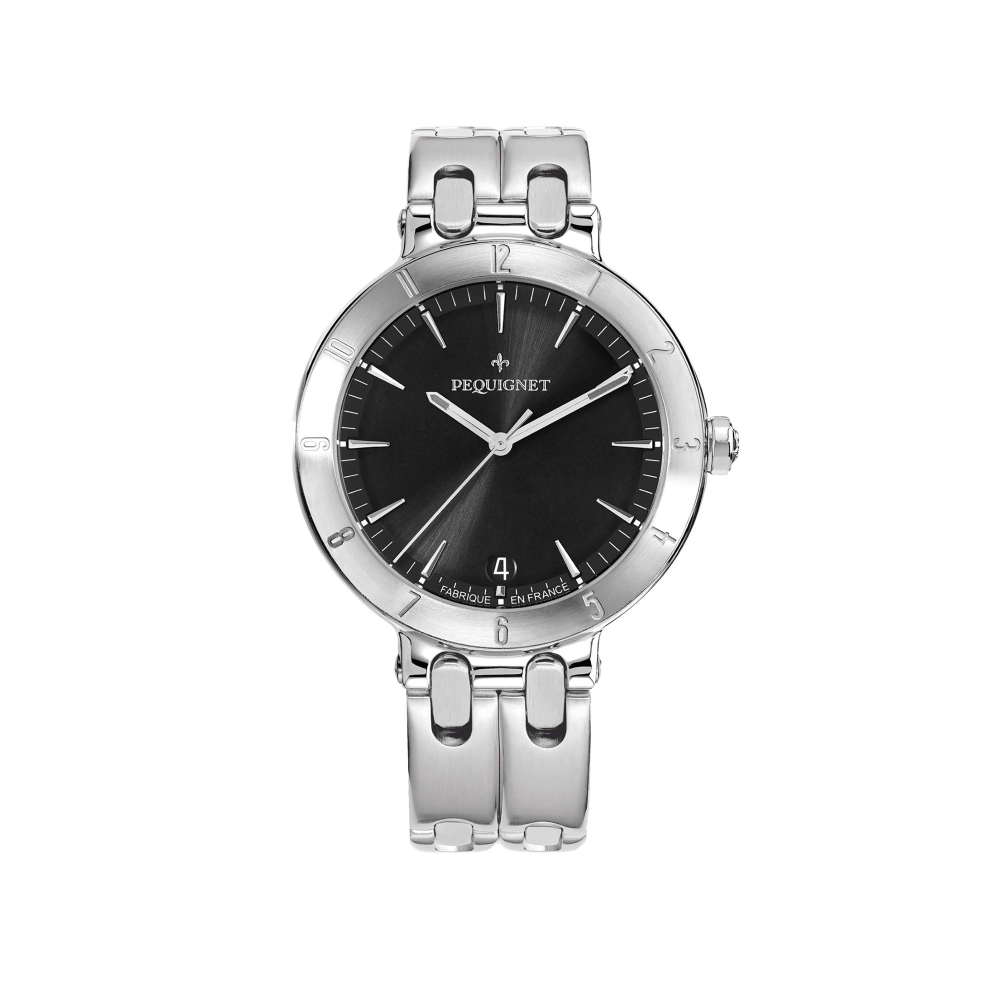Moorea steel watch 40 mm - Black sunray