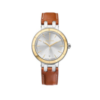 Montre Moorea en acier et or 40 mm - Argent soleillé