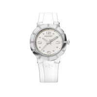 Montre Odéon en acier sertie de diamants 34 mm - Blanc