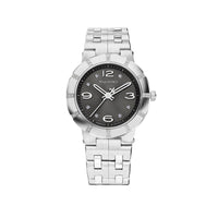 Montre Odéon en acier sertie de diamants 34 mm - Noir