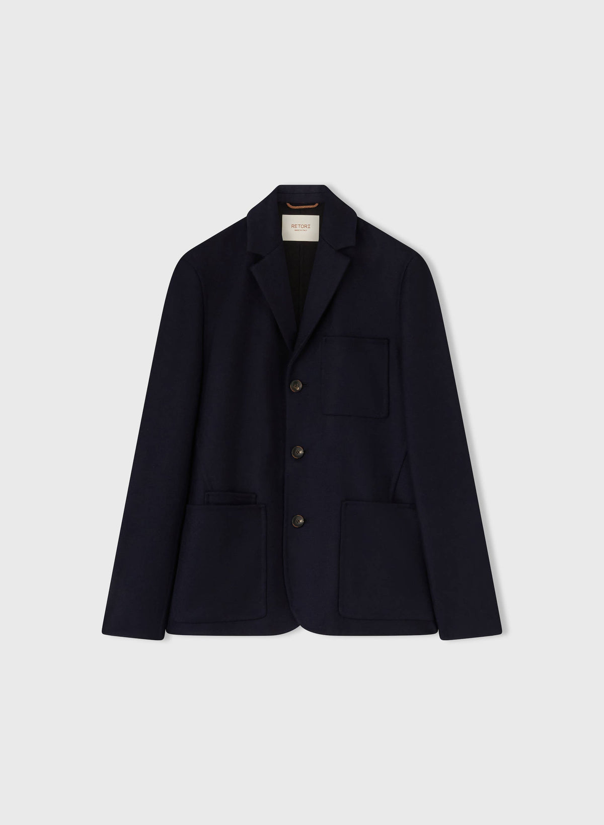 NAVY AND BLACK BICOLOR DOUBLE JACKET WITH EMBROIDERED DETAIL