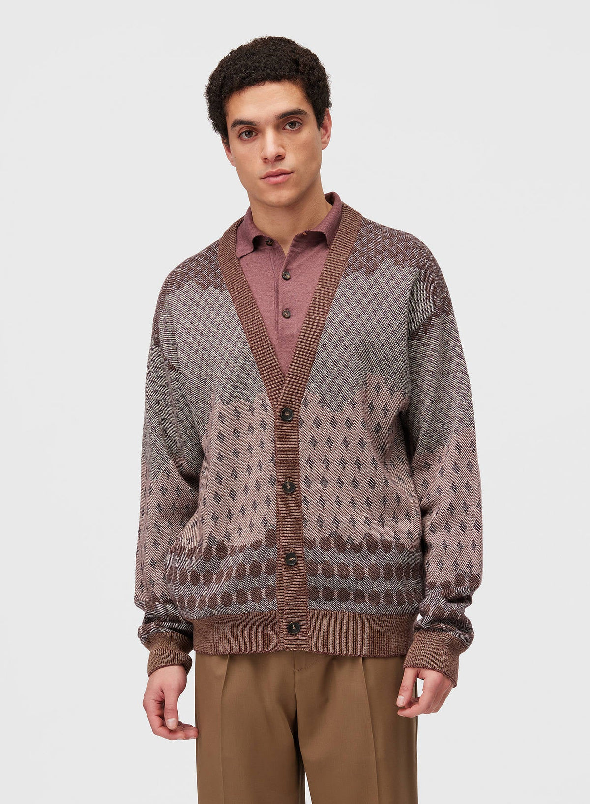 AMARANTO JACQUARD CARDIGAN