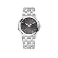 Ranelagh steel watch set with diamonds 34 mm - Black